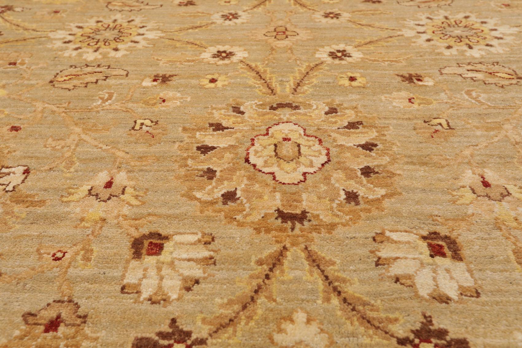 8'1" x 9'11'' Hand Knotted 100% Wool Peshawar Traditional Area Rug Gray Beige-4