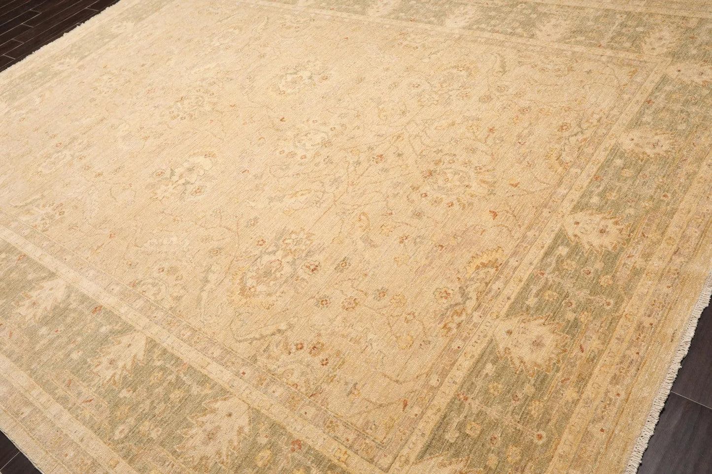 9' x 11'9'' Hand Knotted 100% Wool Peshawar Traditional Oriental Area Rug Beige-2