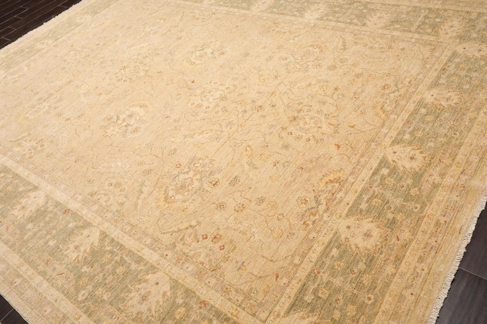 9' x 11'9'' Hand Knotted 100% Wool Peshawar Traditional Oriental Area Rug Beige-2
