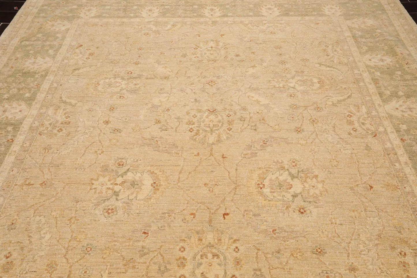 9' x 11'9'' Hand Knotted 100% Wool Peshawar Traditional Oriental Area Rug Beige-3