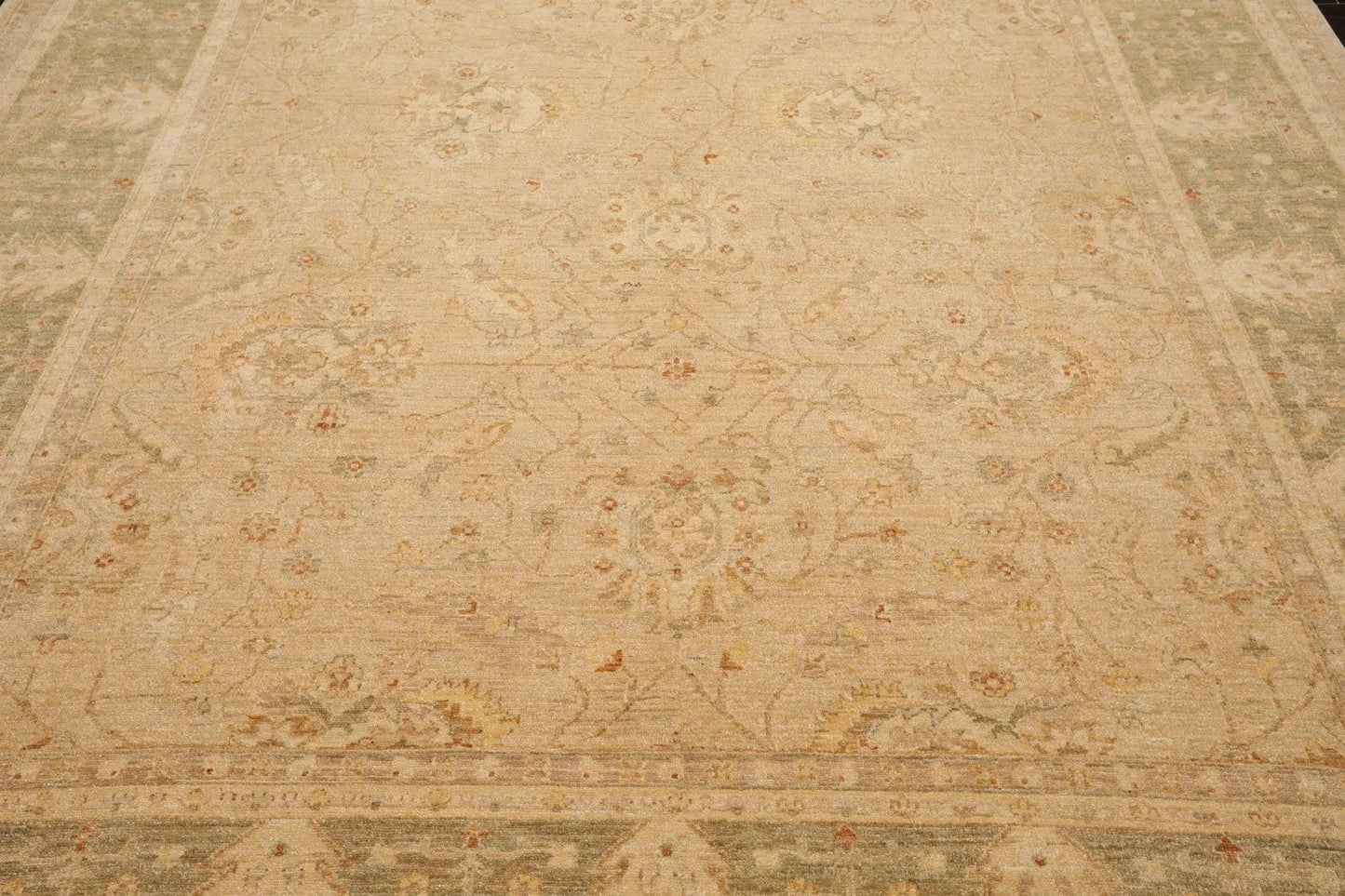 9' x 11'9'' Hand Knotted 100% Wool Peshawar Traditional Oriental Area Rug Beige-4