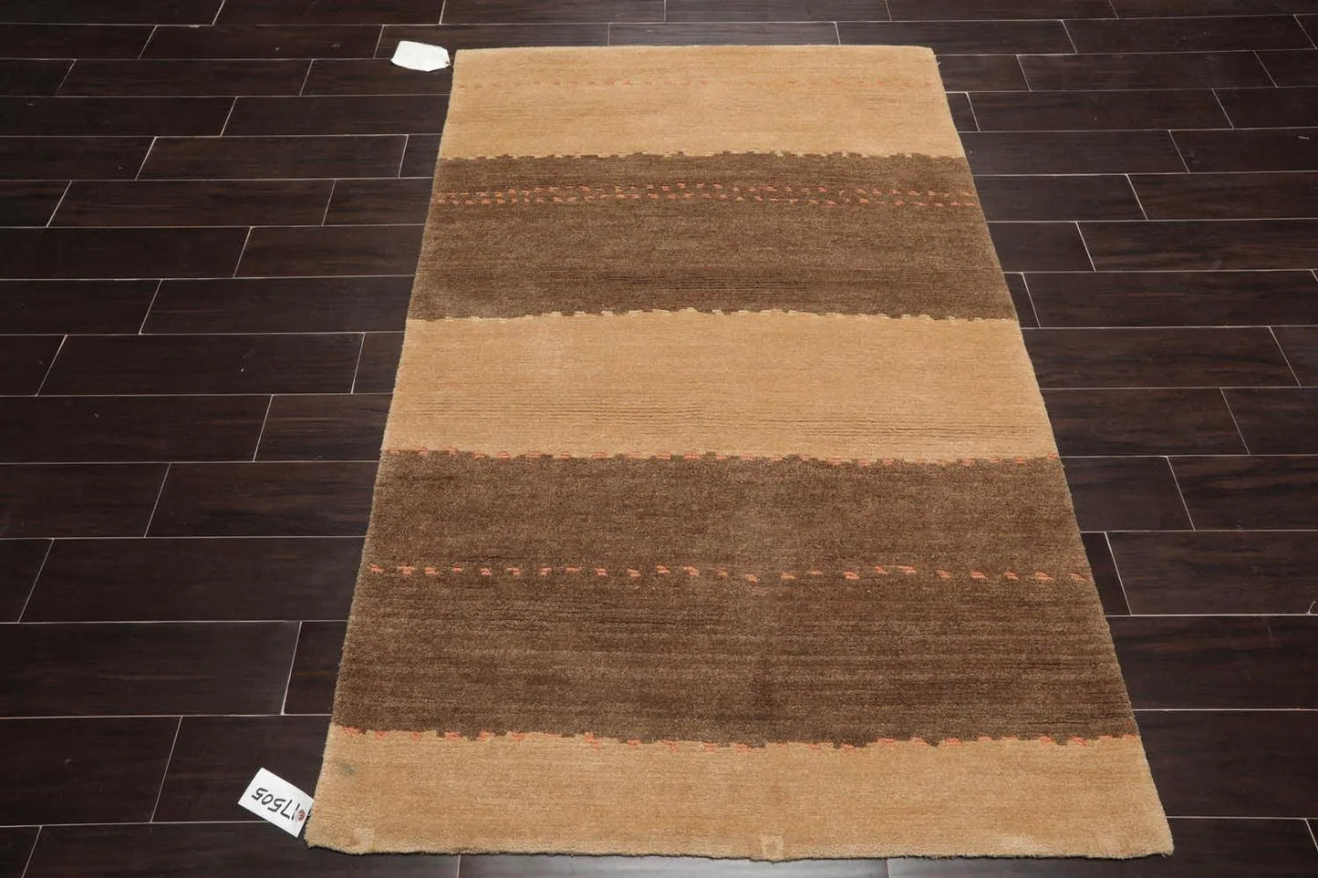 4' x 6' Hand Knotted Tibetan 100% Wool Tibetan Modern & Contemporary Oriental Area Rug Camel, Brown Color-2
