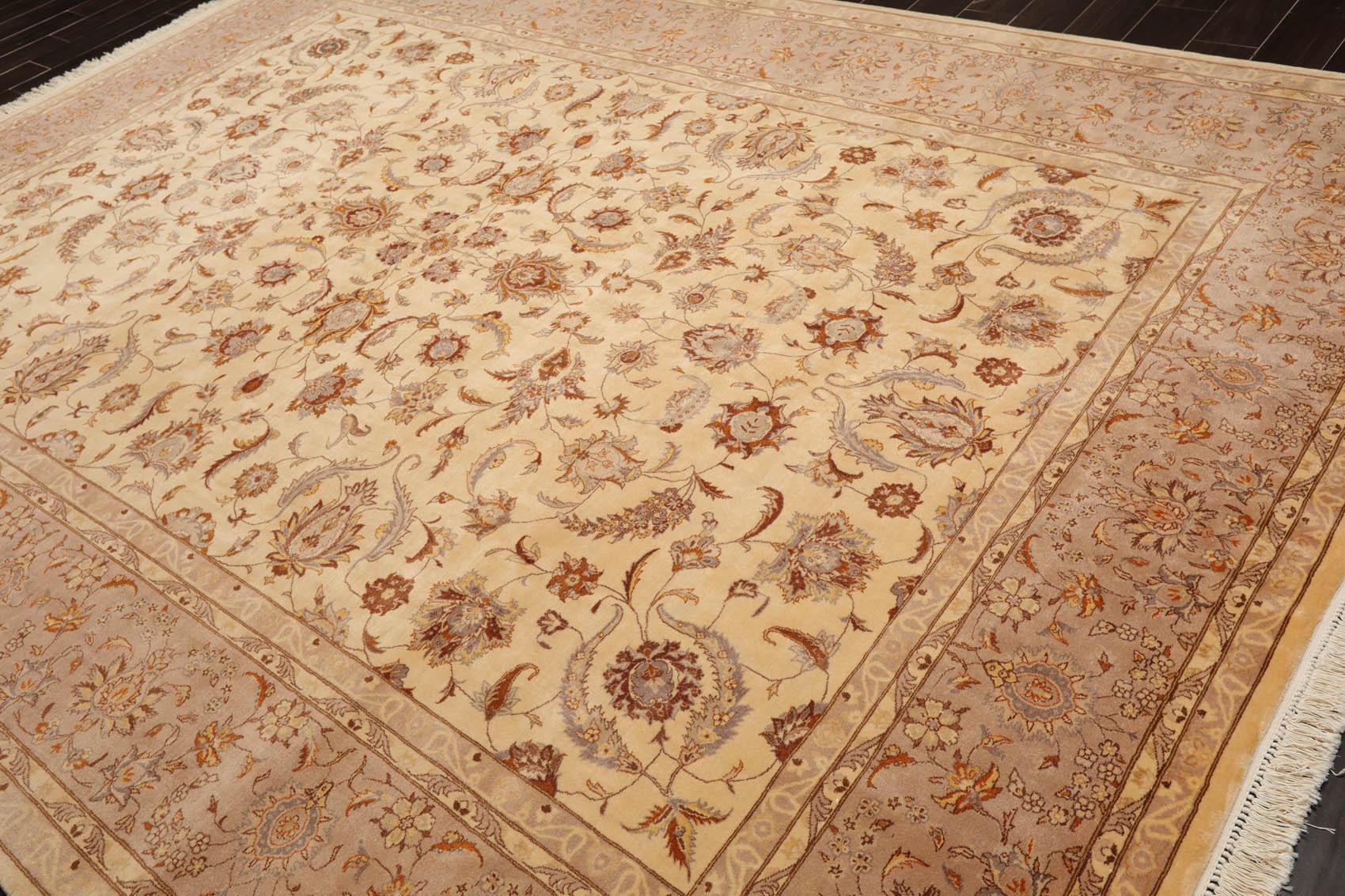 9'2"x12'4" Hand Knotted Wool 16/18 Pak Persian 300 KPSI Oriental Area Rug Ivory-2