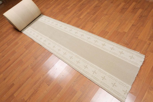 2'4" x 80' Art and Deco Style 100% Wool Oriental Area Rug XLL Runner Taupe-0