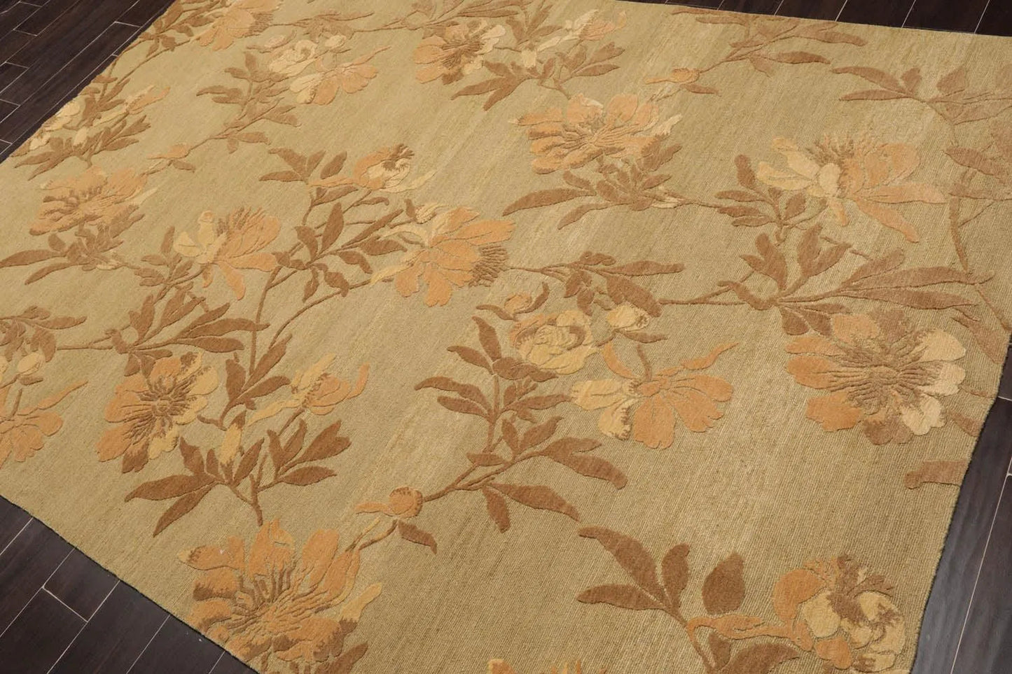 6' x 9' Hand Knotted Tamarian 100% Wool Tibetan Transitional Oriental Area Rug Olive, Brown Color-3