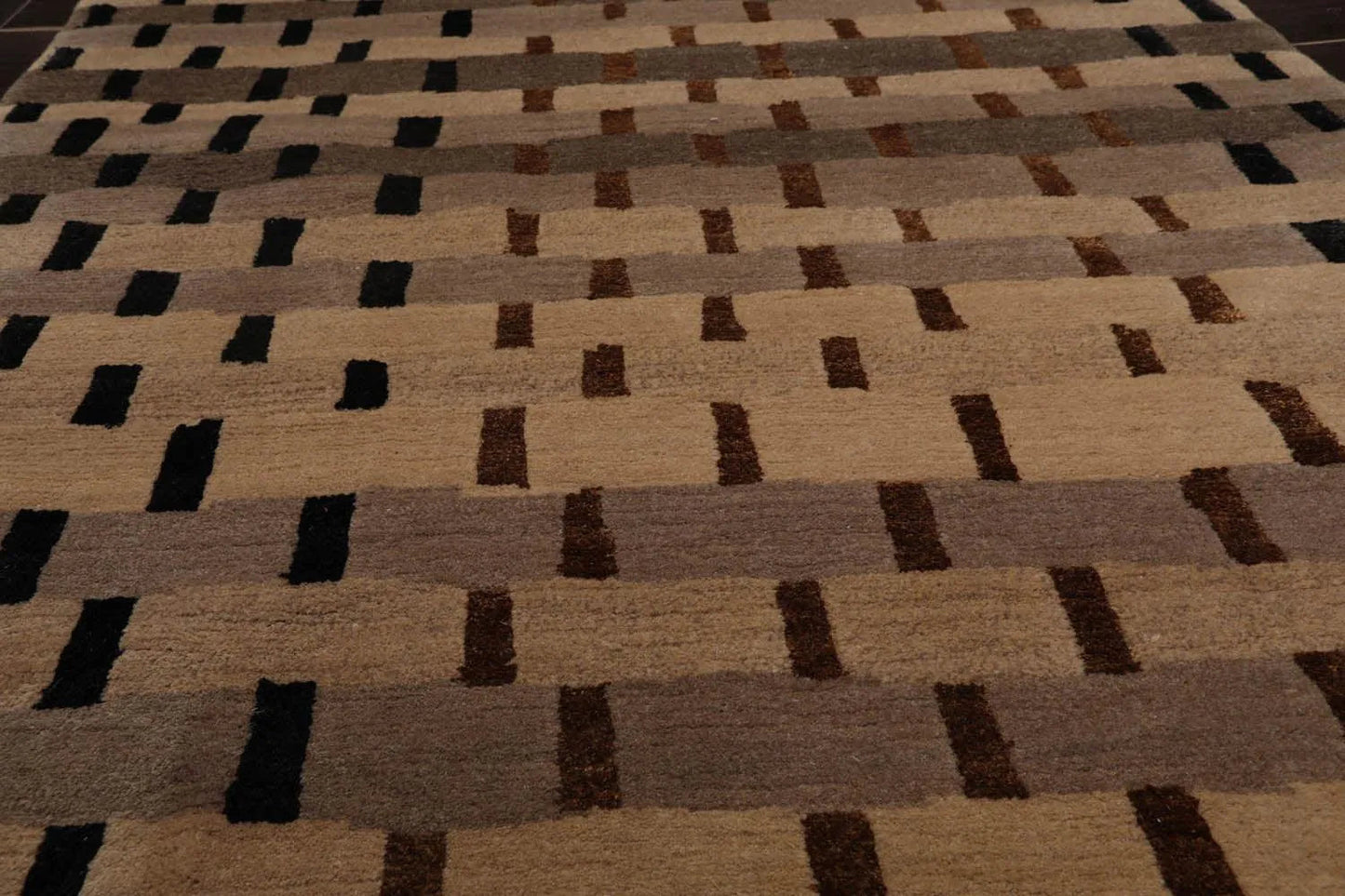 3'x5' Hand Knotted Tibetan Wool and Silk Tibetan Transitional Oriental Area Rug Tan, Beige Color-4