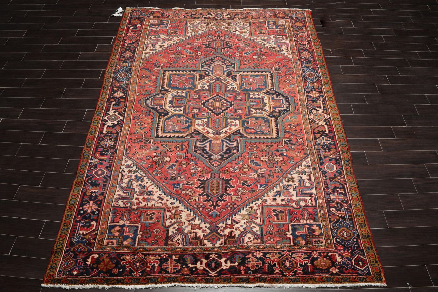 7'6" x 11'1" Early 20th century Antique Hand Knotted Wool Oriental Area Rug Apricot-3