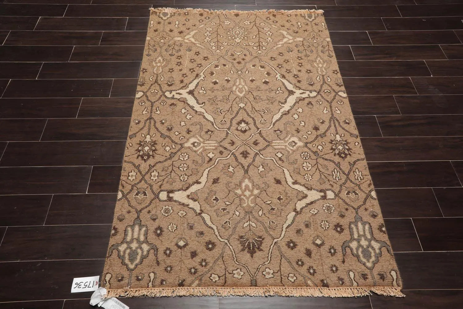 4'x5'10'' Hand Knotted Soumak 100% Wool Soumak Traditional Oriental Area Rug Camel, Beige Color-1