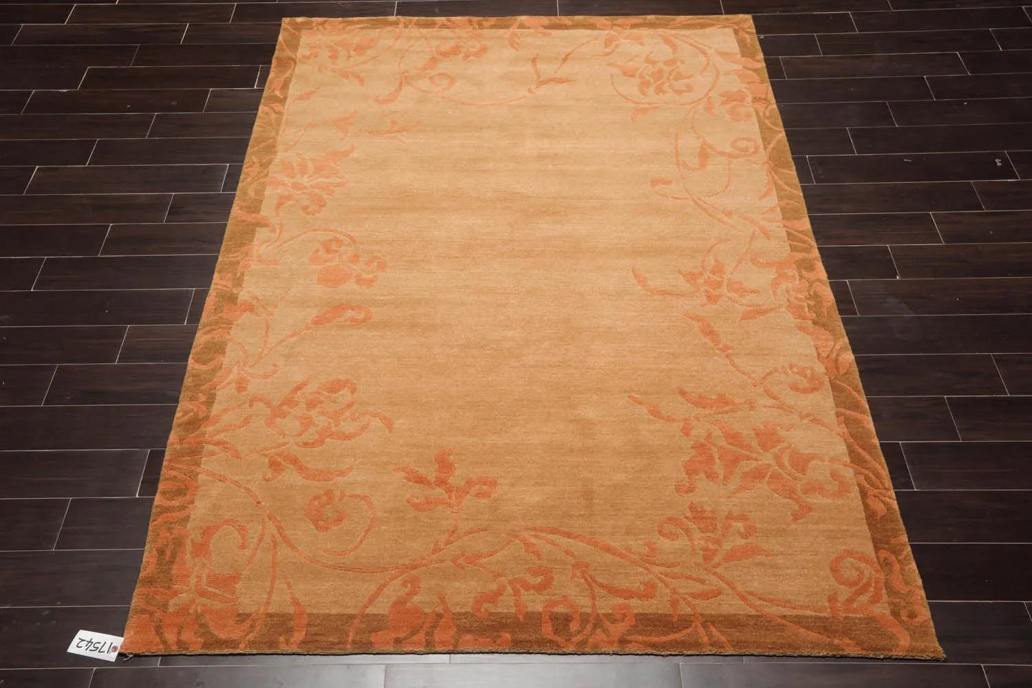 5'6''x8'6'' Hand Knotted Tibetan 100% Wool Tibetan Traditional Oriental Area Rug maple, Pale Peach Color-3