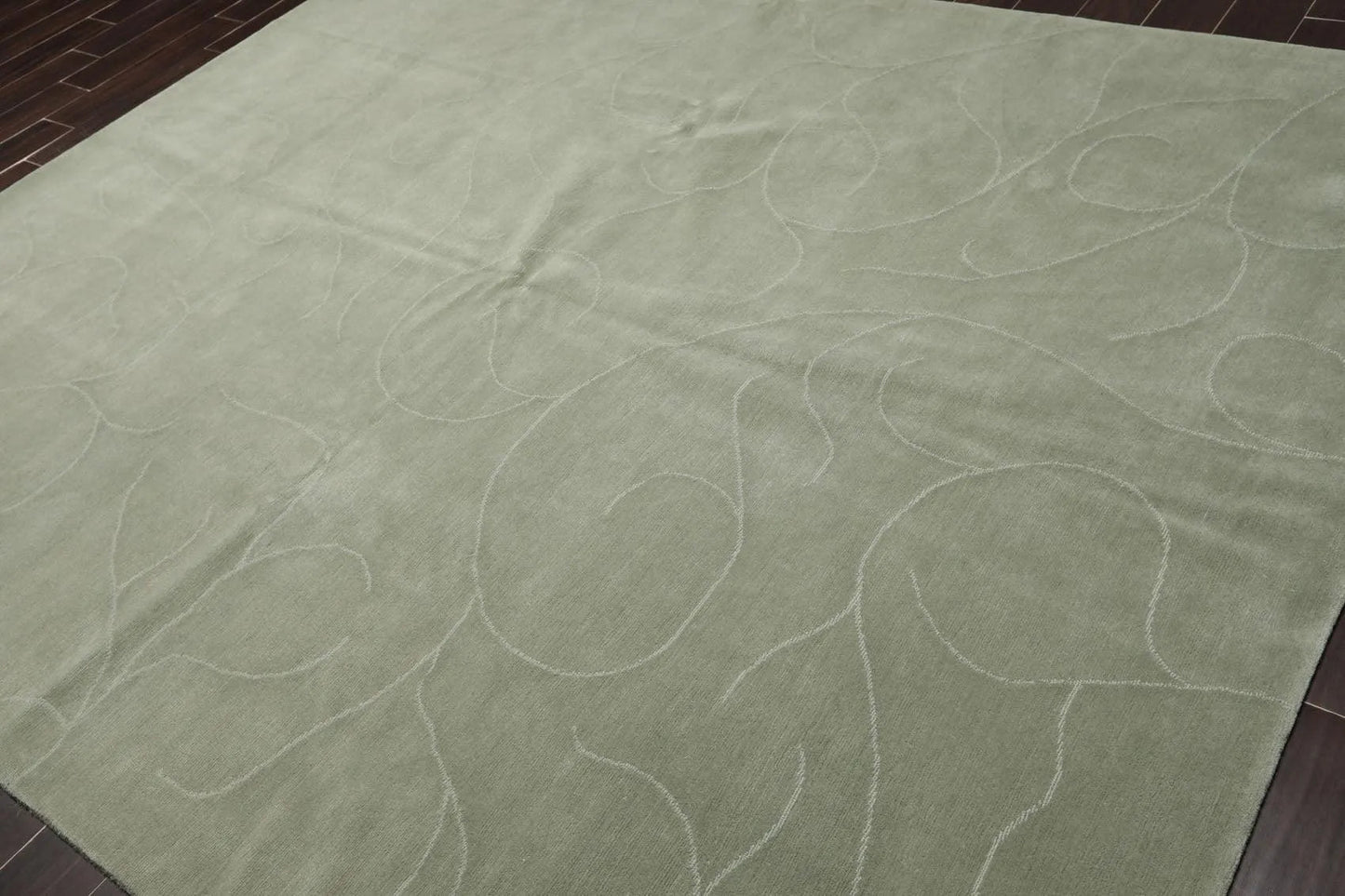8' x 9'10'' Hand Knotted Tibetan 100% Wool Modern Oriental Area Rug Tone on Tone Mint-2