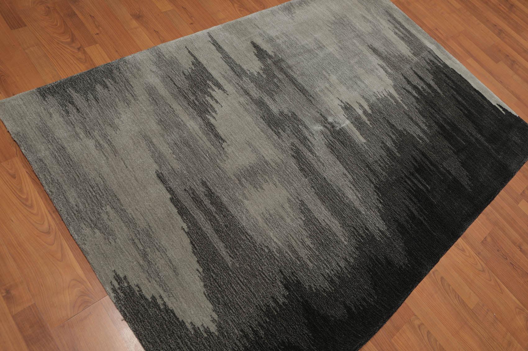 4'8" x 6'8" Abstract Graphic Design Handmade Polypropylene Pile Area Rug Beige-1