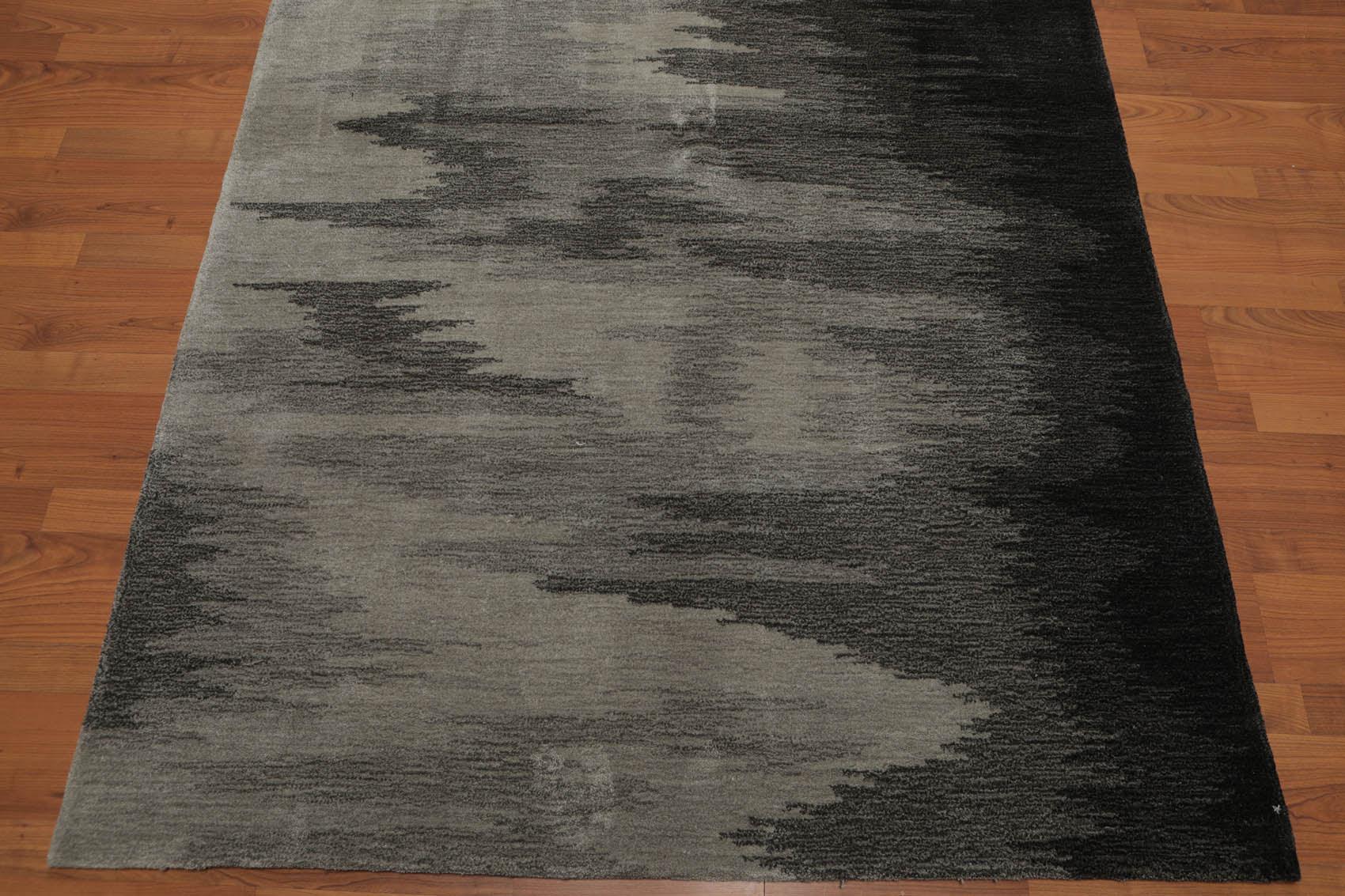 4'8" x 6'8" Abstract Graphic Design Handmade Polypropylene Pile Area Rug Beige-3