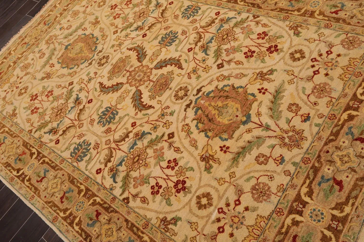 5'10''x8'7'' Hand Knotted 100% Wool Sultanabad Traditional Oriental Area Rug Beige, Brown Color-4