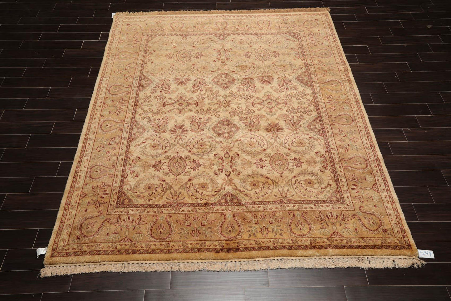 7'9" x 9'8" Hand Knotted Traditional Wool Agra Oriental Area Rug Warm Beige-1