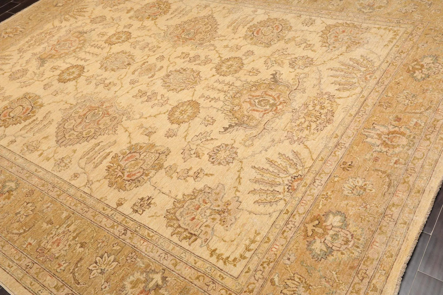 8'11'' x 11'6'' Hand Knotted 100% Wool Peshawar Oriental Area Rug Beige-2