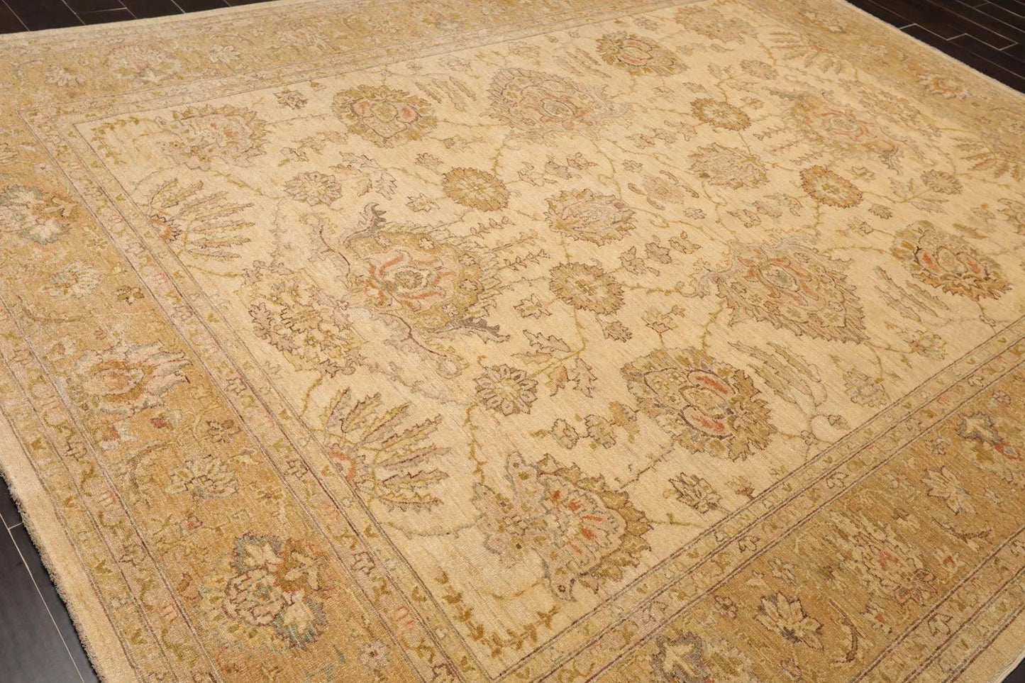 8'11'' x 11'6'' Hand Knotted 100% Wool Peshawar Oriental Area Rug Beige-3