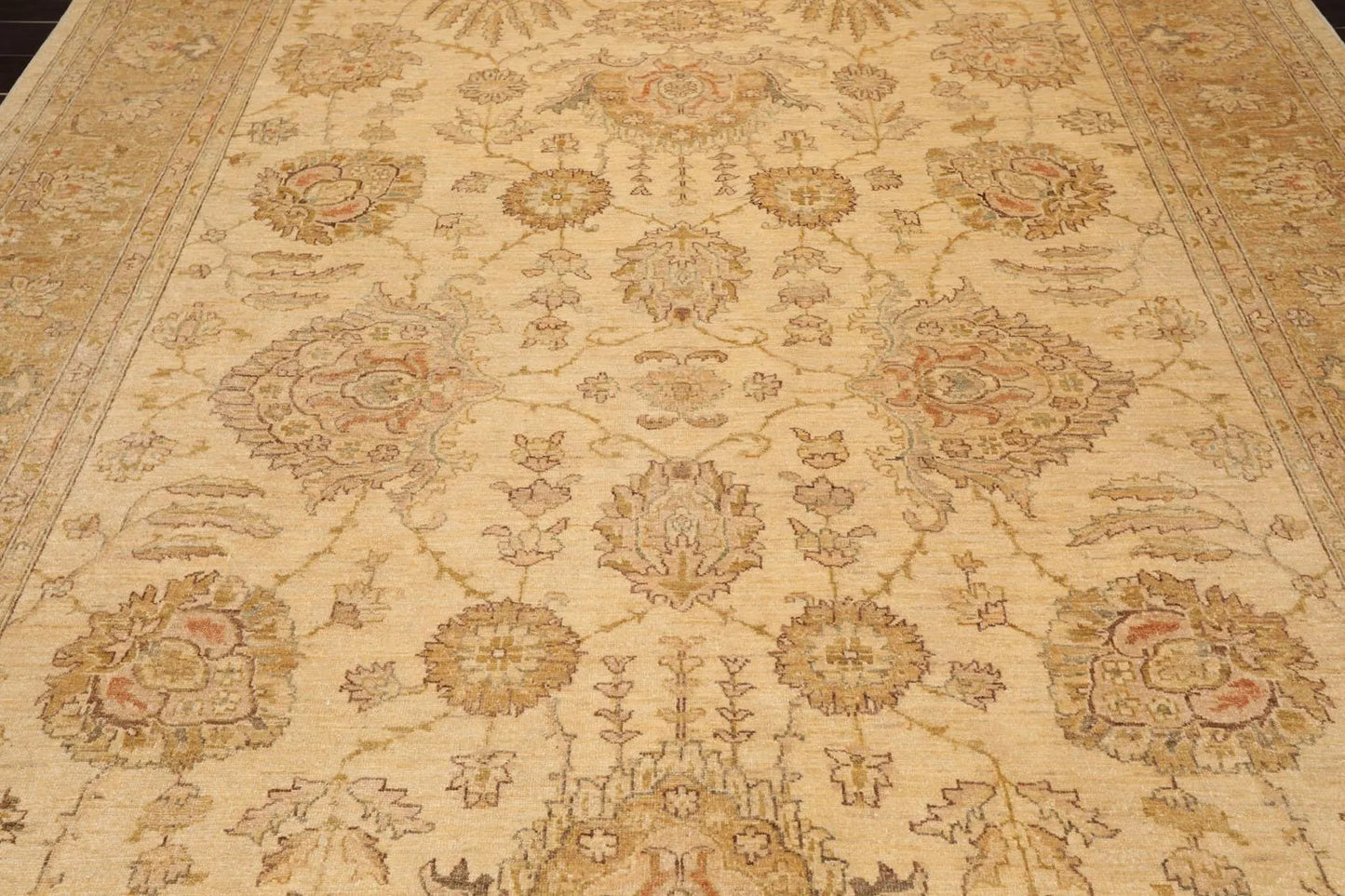 8'11'' x 11'6'' Hand Knotted 100% Wool Peshawar Oriental Area Rug Beige-4