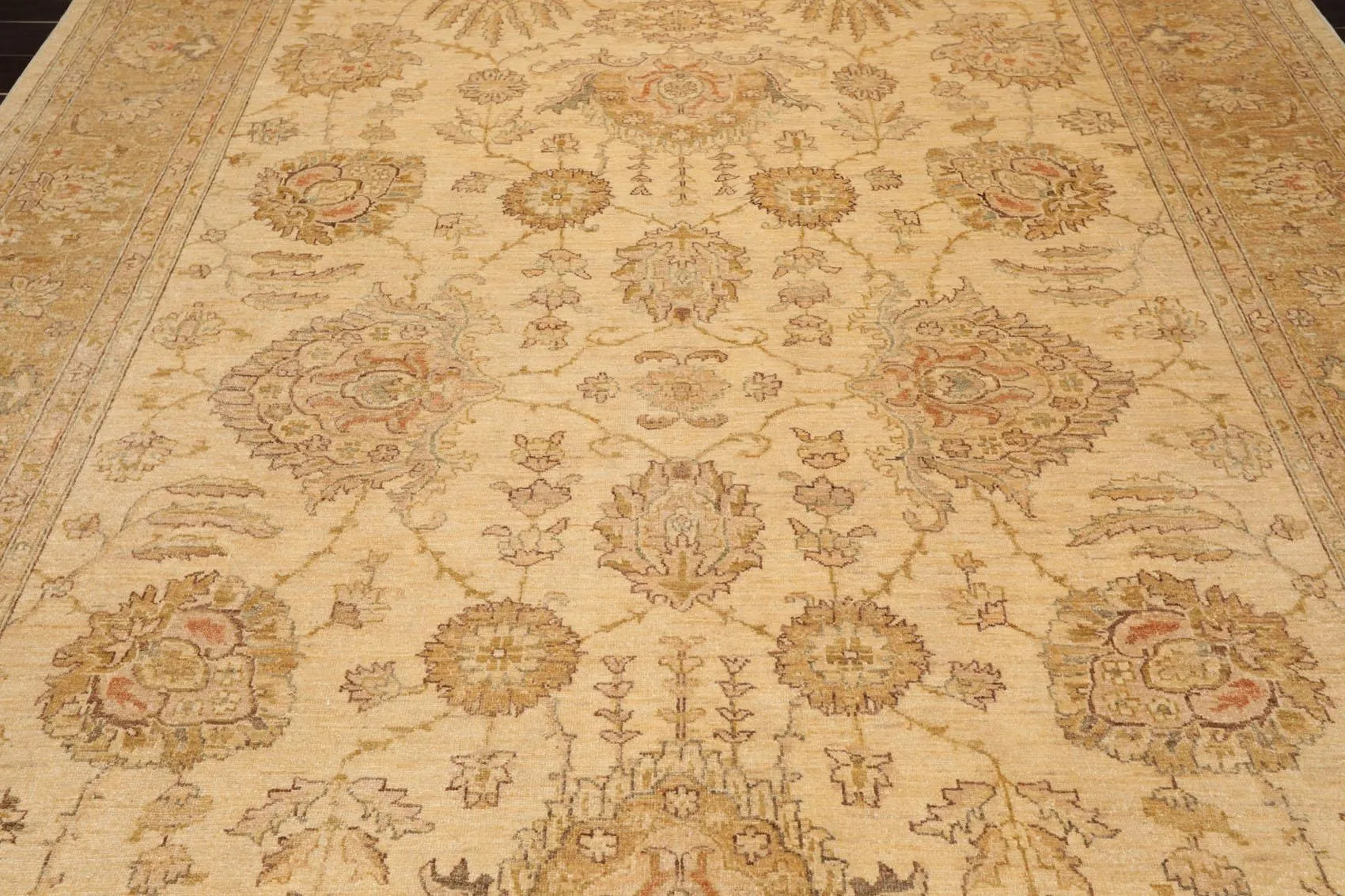 8'11'' x 11'6'' Hand Knotted 100% Wool Peshawar Oriental Area Rug Beige-4