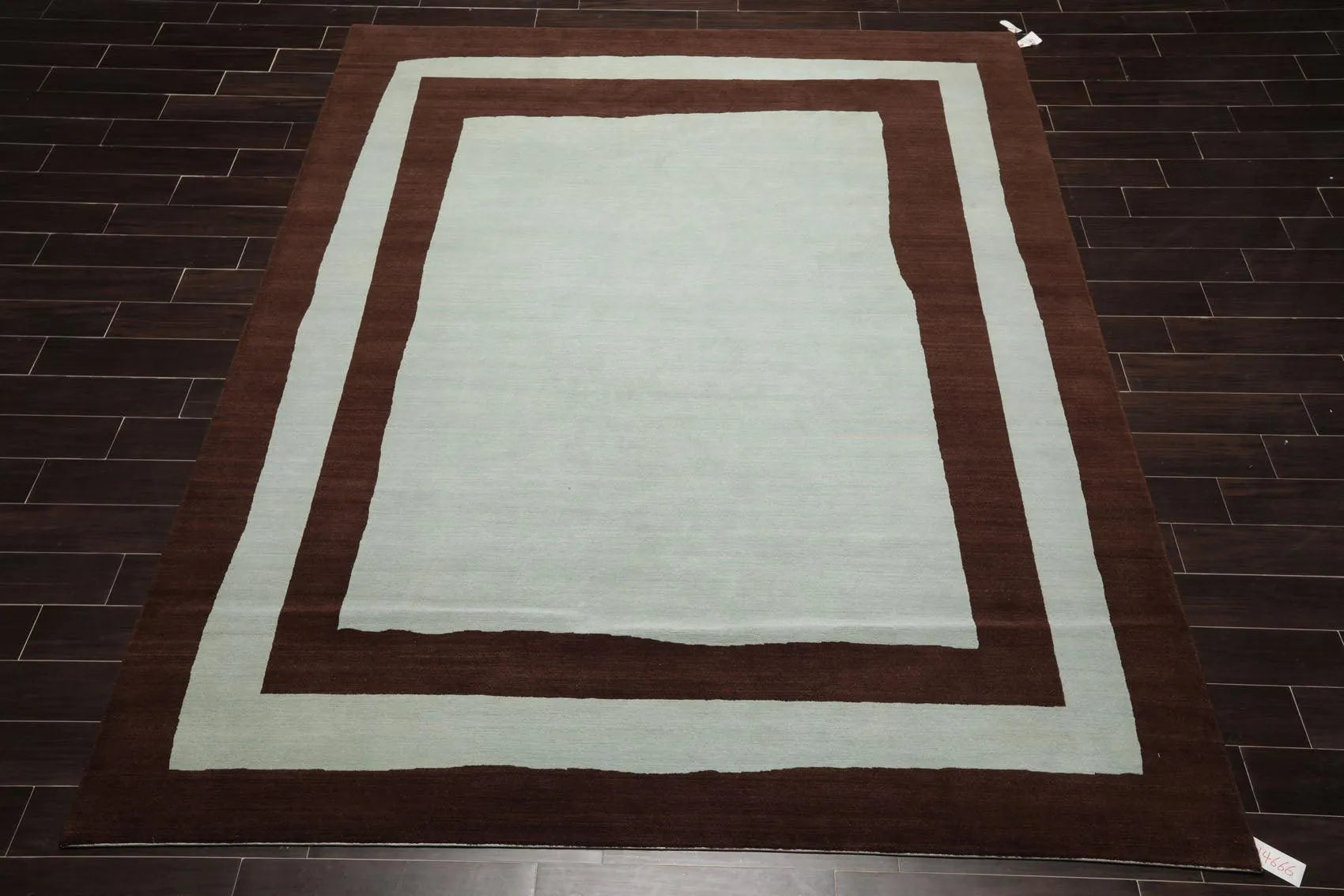 8' x 10' Hand Knotted Tibetan Wool Geometric Modern Oriental Area Rug Aqua-1