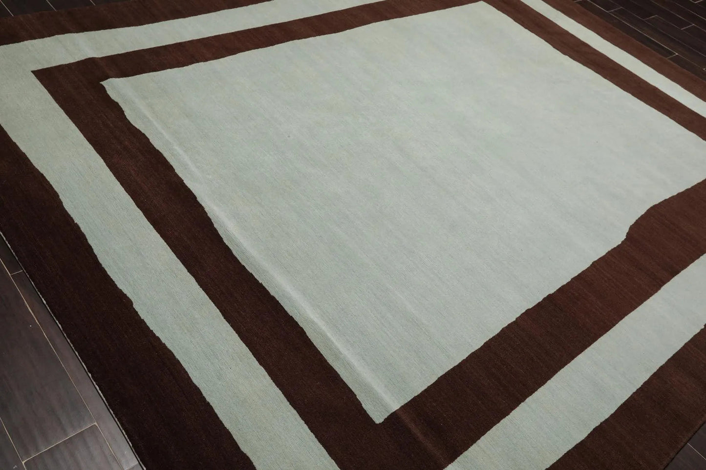 8' x 10' Hand Knotted Tibetan Wool Geometric Modern Oriental Area Rug Aqua-3