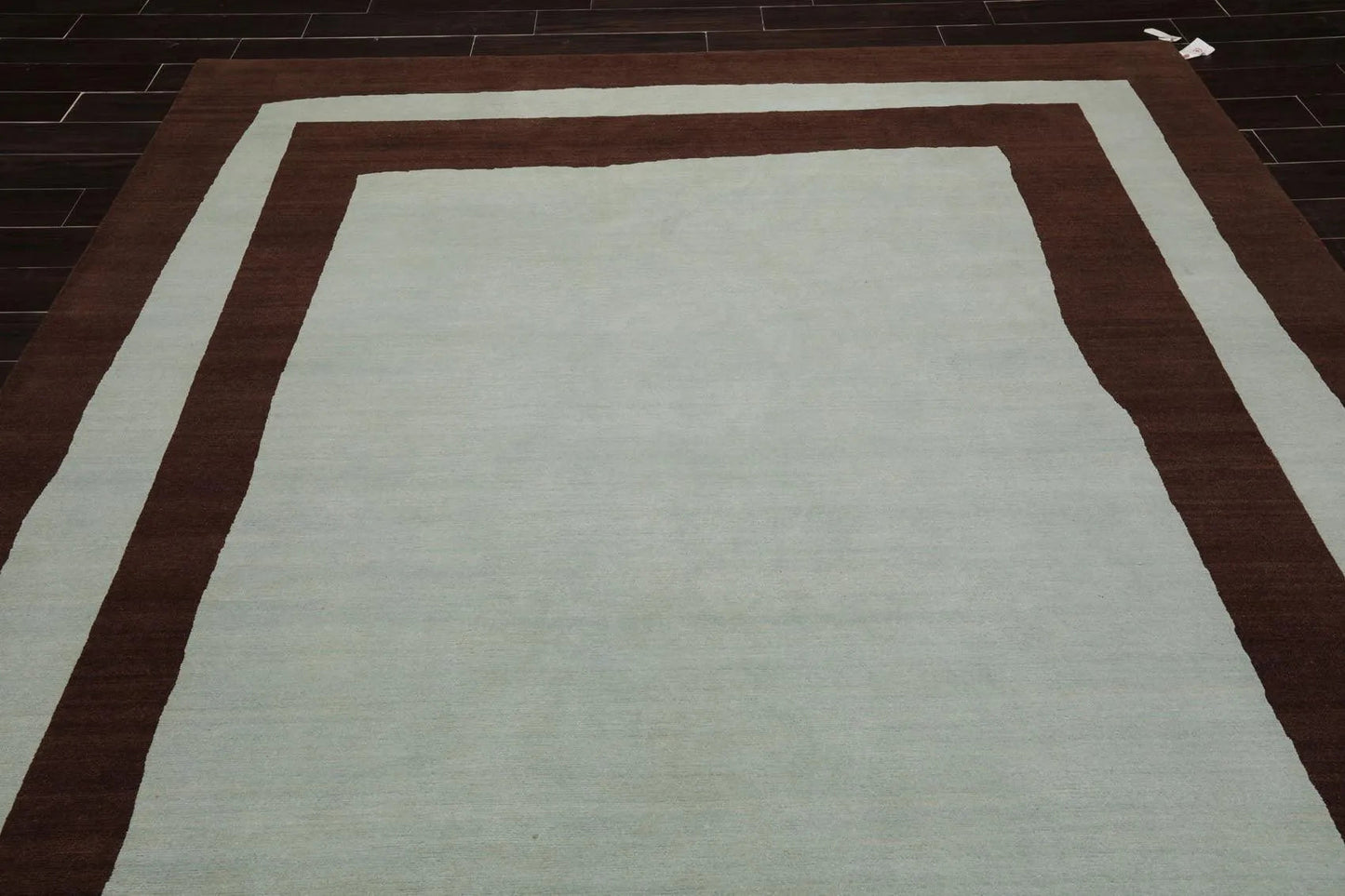 8' x 10' Hand Knotted Tibetan Wool Geometric Modern Oriental Area Rug Aqua-4