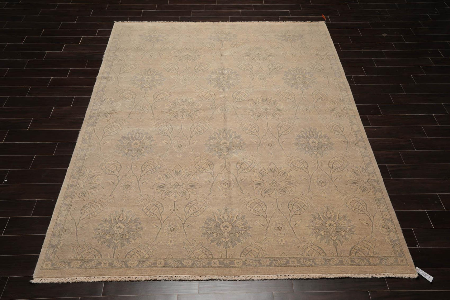8'4" x 10'5" Hand Knotted 100% Wool Transitional Tibetan Area Rug Beige Gray-1