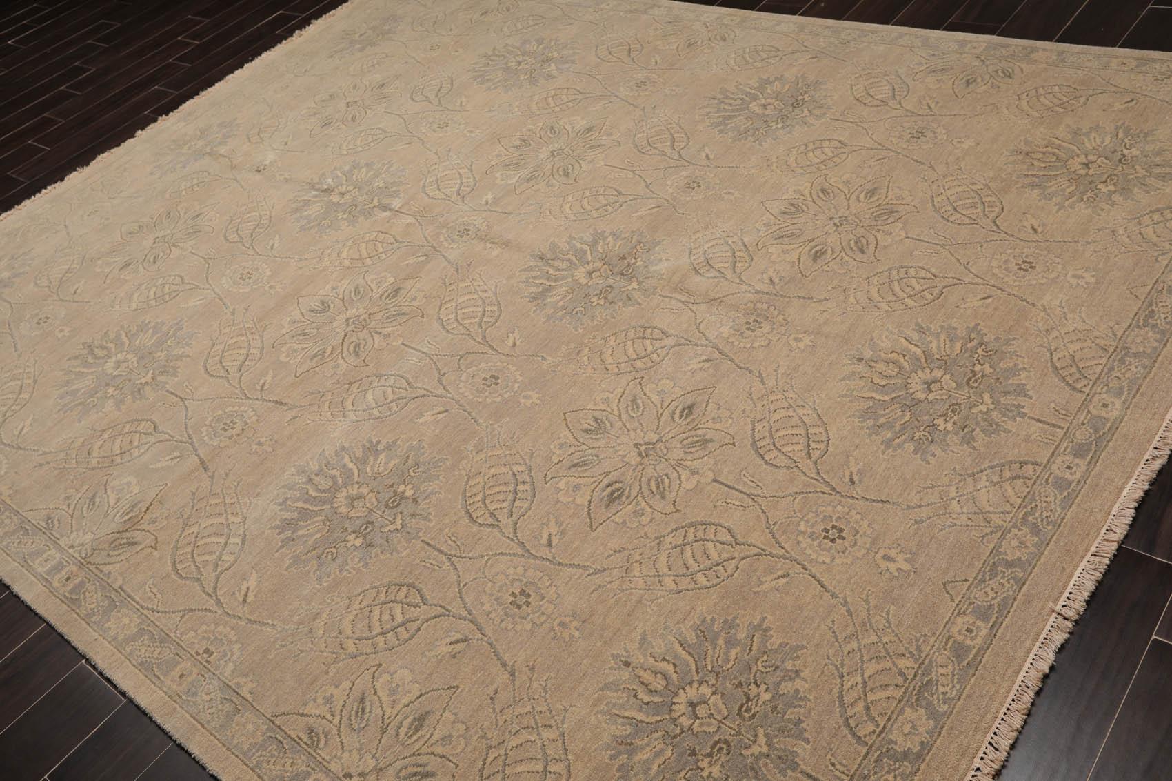 8'4" x 10'5" Hand Knotted 100% Wool Transitional Tibetan Area Rug Beige Gray-2