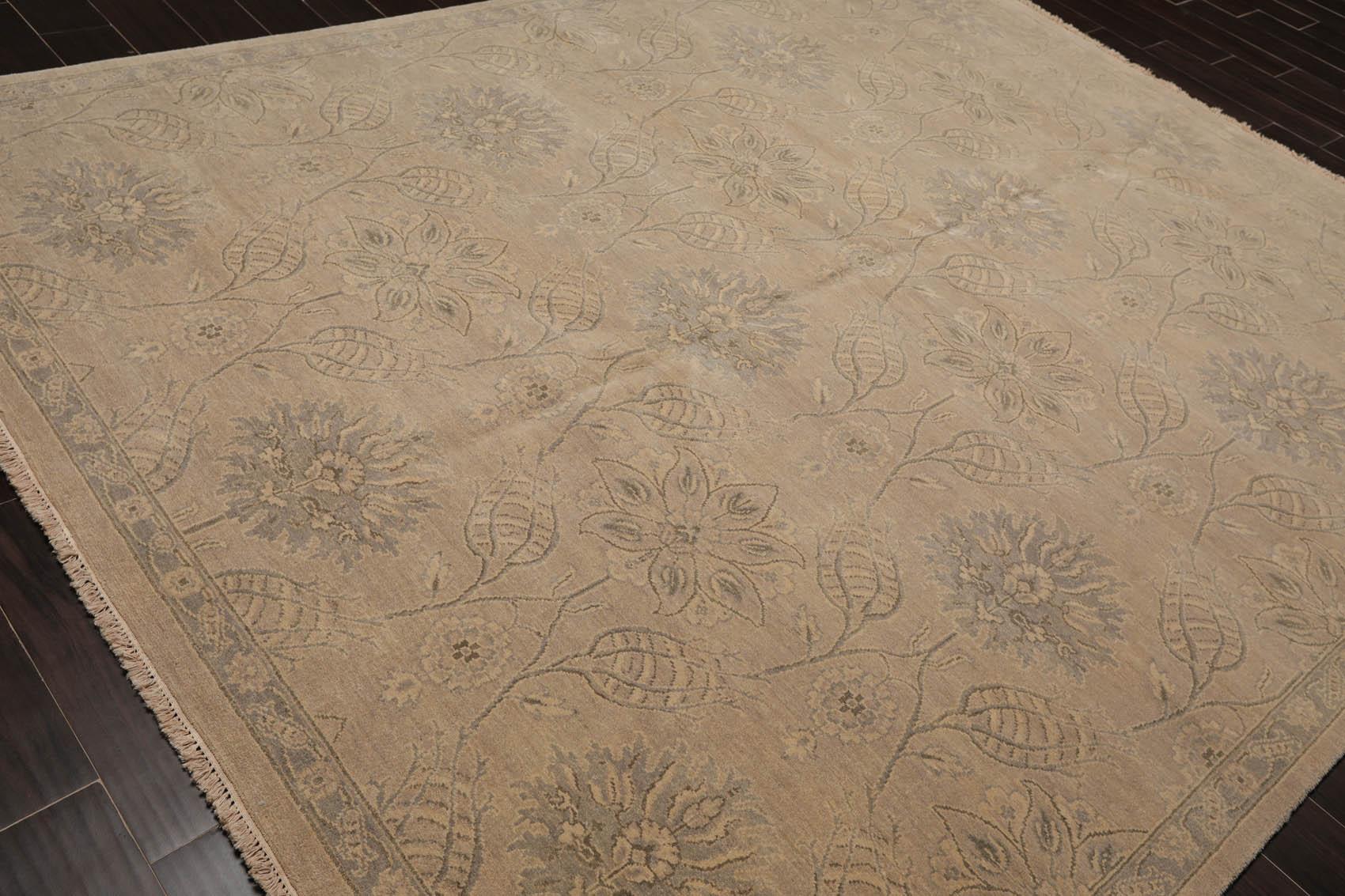 8'4" x 10'5" Hand Knotted 100% Wool Transitional Tibetan Area Rug Beige Gray-3