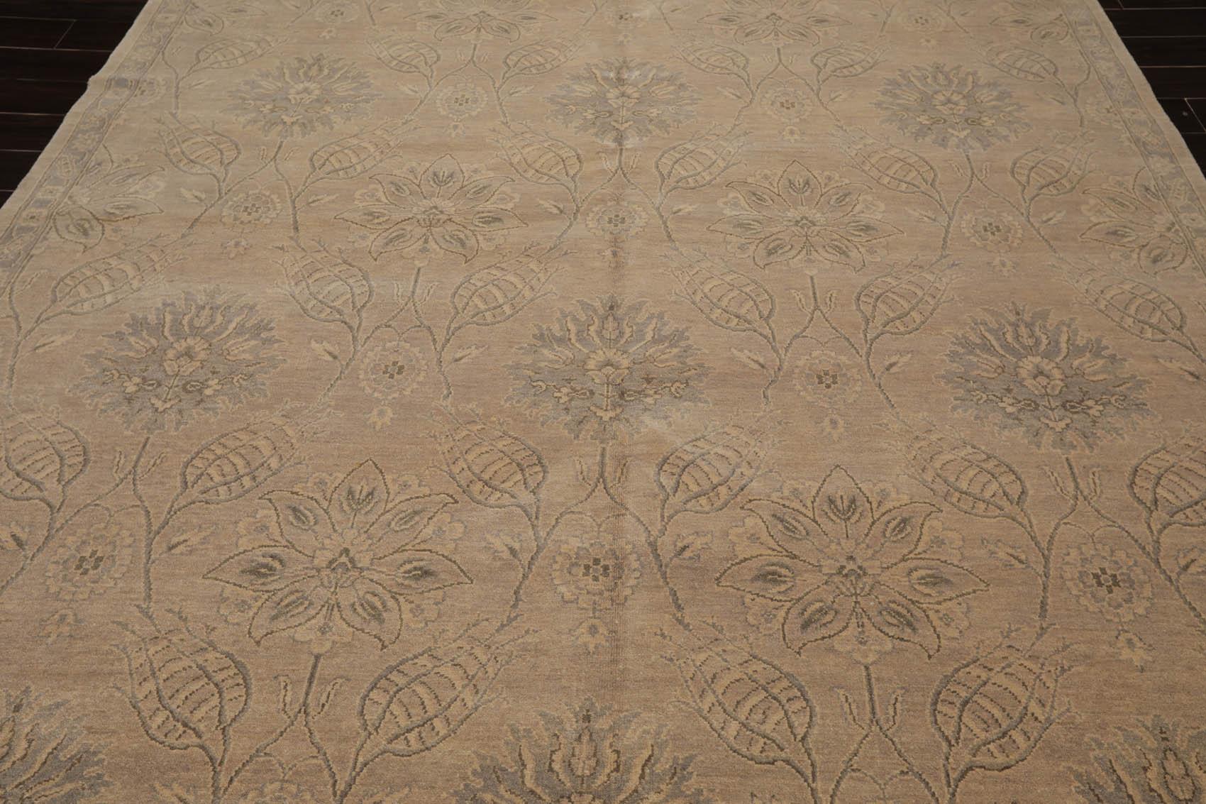 8'4" x 10'5" Hand Knotted 100% Wool Transitional Tibetan Area Rug Beige Gray-4