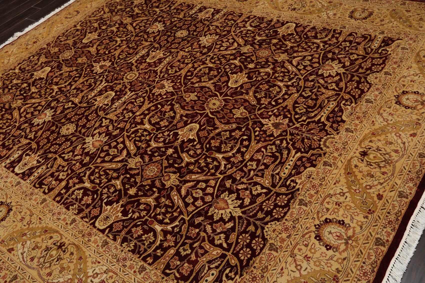Hand Knotted 100% Wool 16/18 Pak Persian 300 KPSI Area Rug Burgundy 8'3" x 10'1"-2