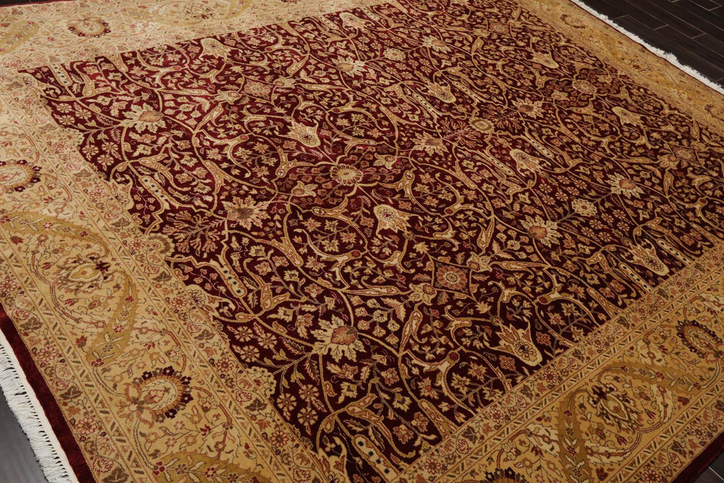 Hand Knotted 100% Wool 16/18 Pak Persian 300 KPSI Area Rug Burgundy 8'3" x 10'1"-3