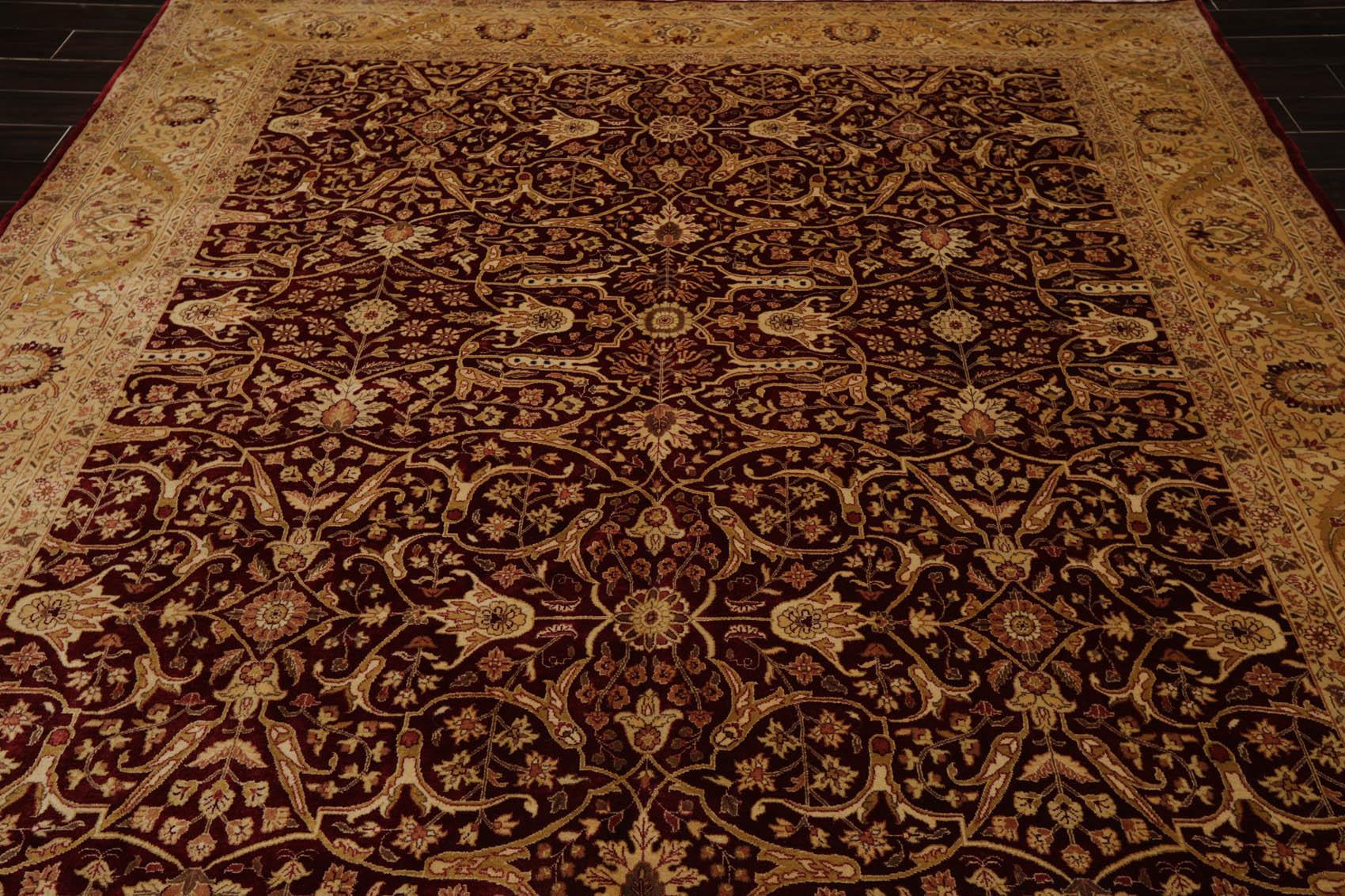 Hand Knotted 100% Wool 16/18 Pak Persian 300 KPSI Area Rug Burgundy 8'3" x 10'1"-4