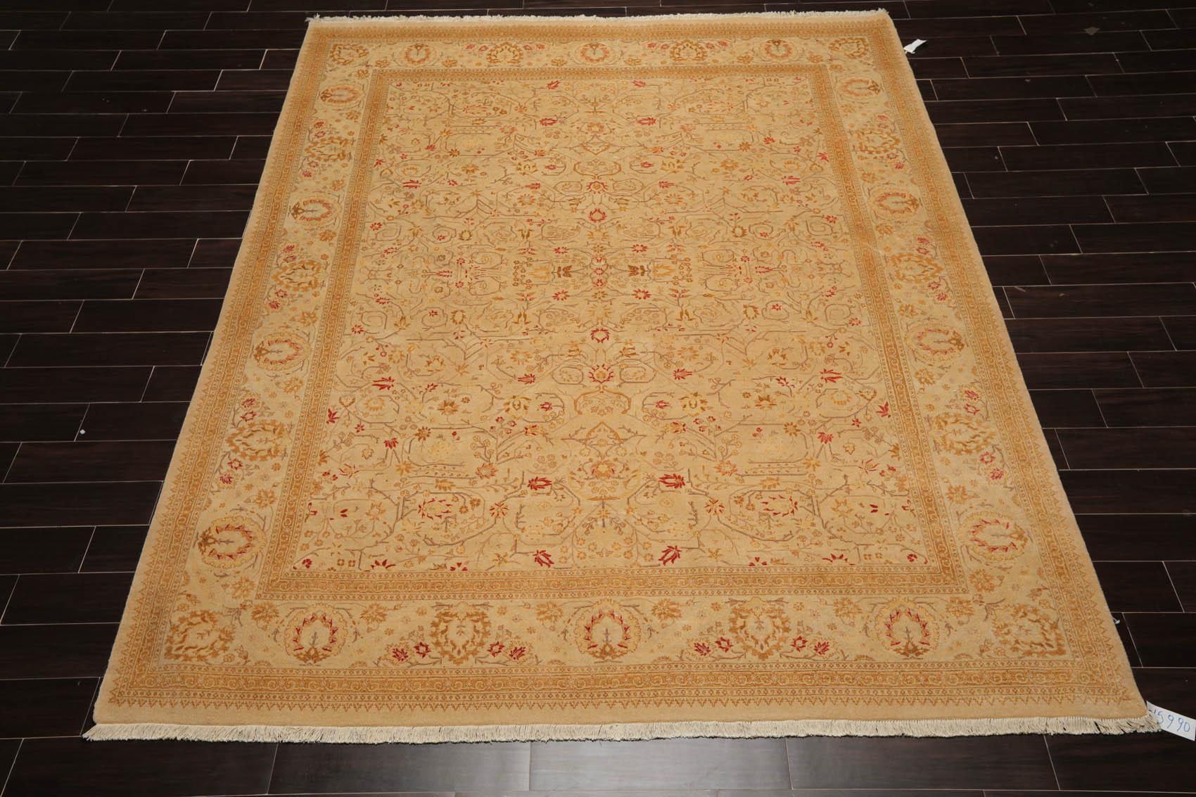 Hand Knotted Wool 16/18 Pak Persian 300 KPSI Oriental Area Rug Tan 8'4" x 10'5"-2
