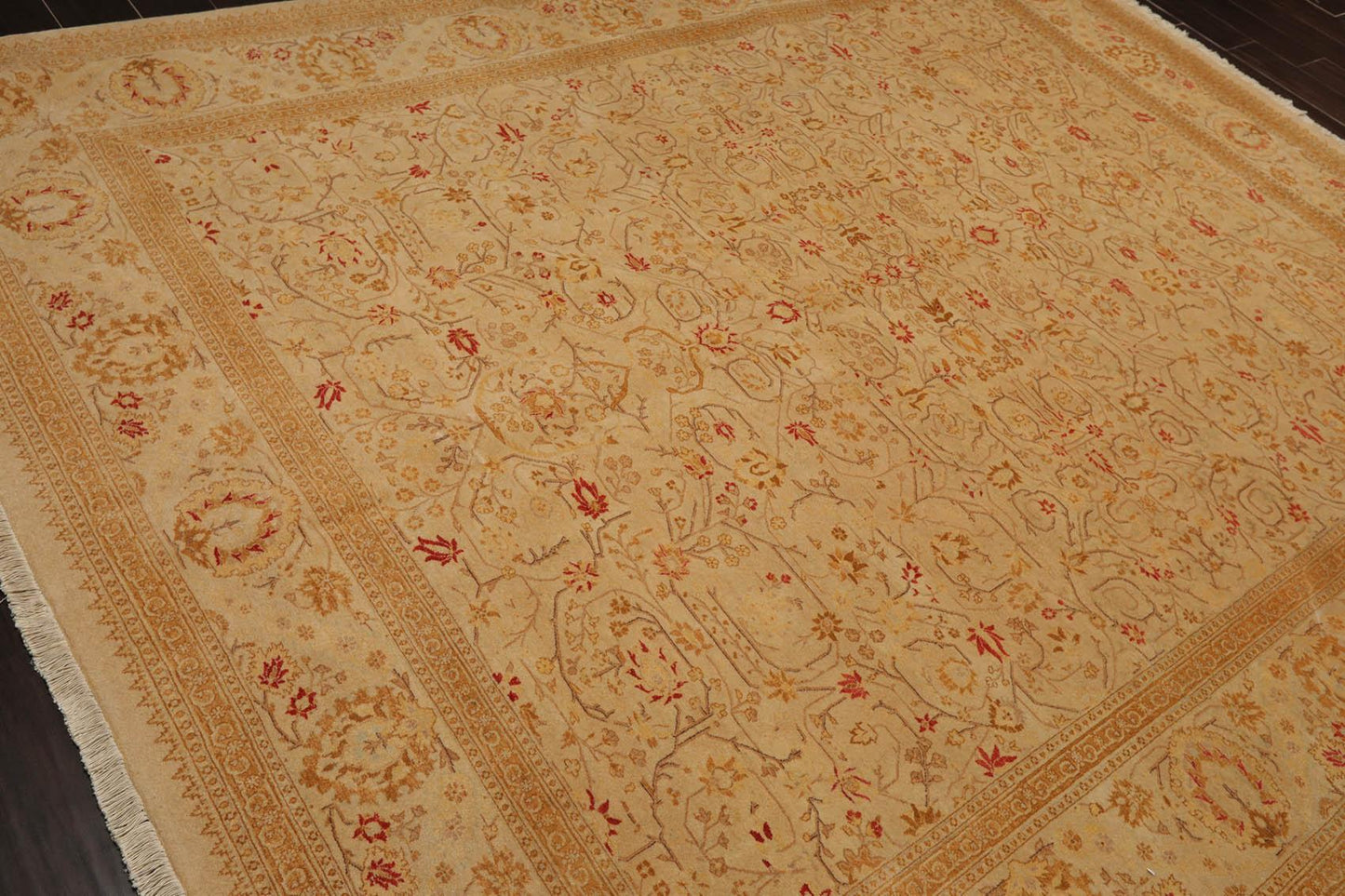 Hand Knotted Wool 16/18 Pak Persian 300 KPSI Oriental Area Rug Tan 8'4" x 10'5"-4