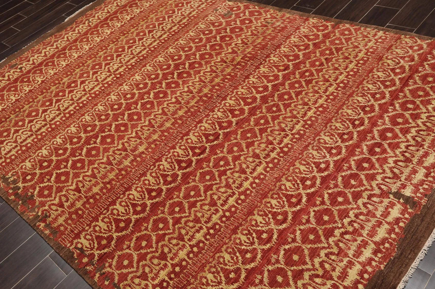 6'1'' x 9' Hand Knotted Wool Peshawar Traditional Oriental Area Rug Terracotta-2