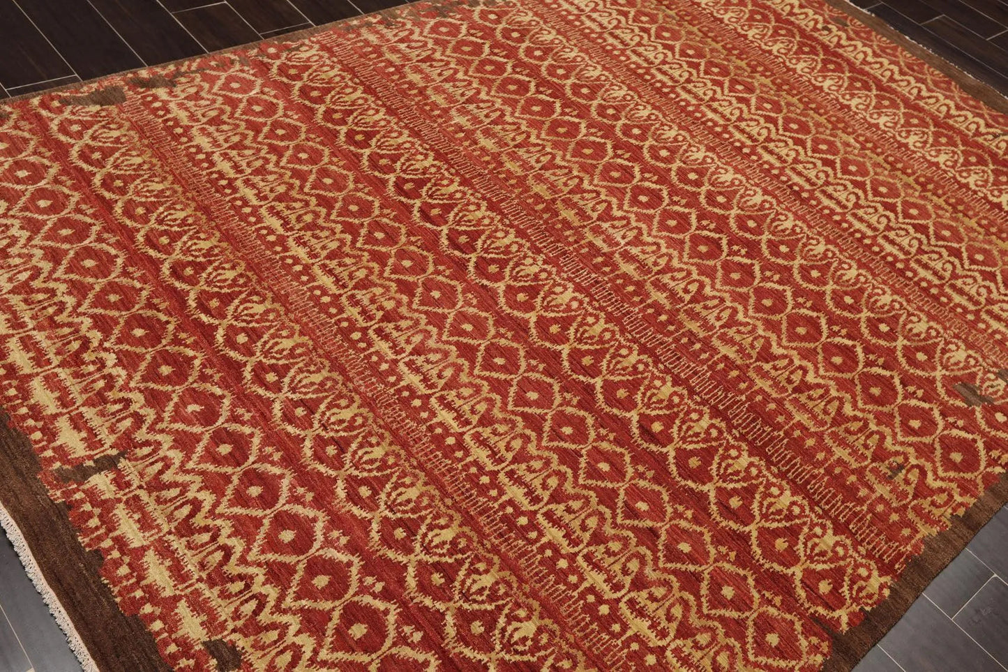 6'1'' x 9' Hand Knotted Wool Peshawar Traditional Oriental Area Rug Terracotta-3