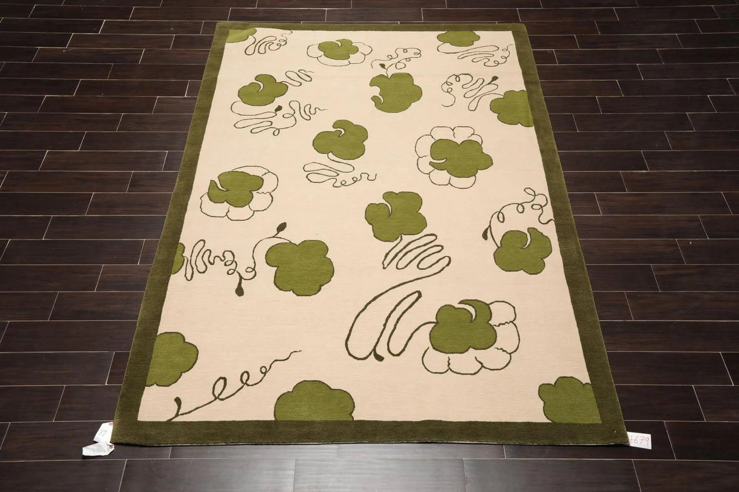 6'x 9' Hand Knotted Tibetan Wool Hip Designer Modern Oriental Area Rug Beige-1