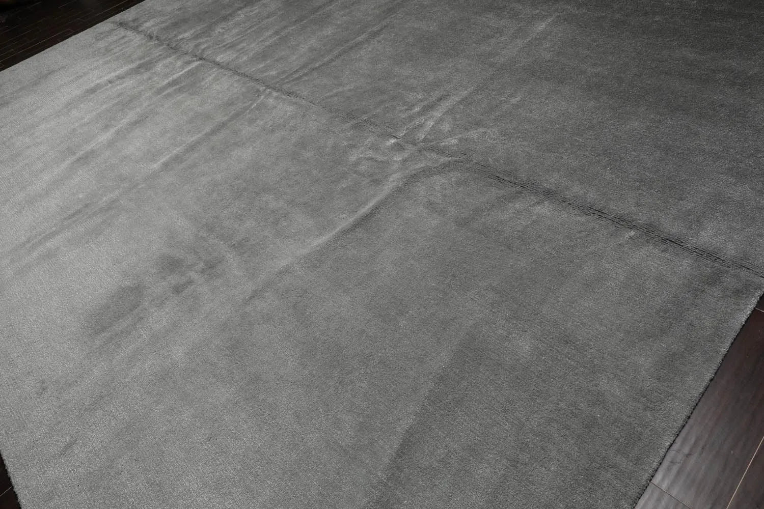 12'2''x16'2'' Gray Hand Knotted Tibetan Wool and Silk Modern & Contemporary Oriental Area Rug-2