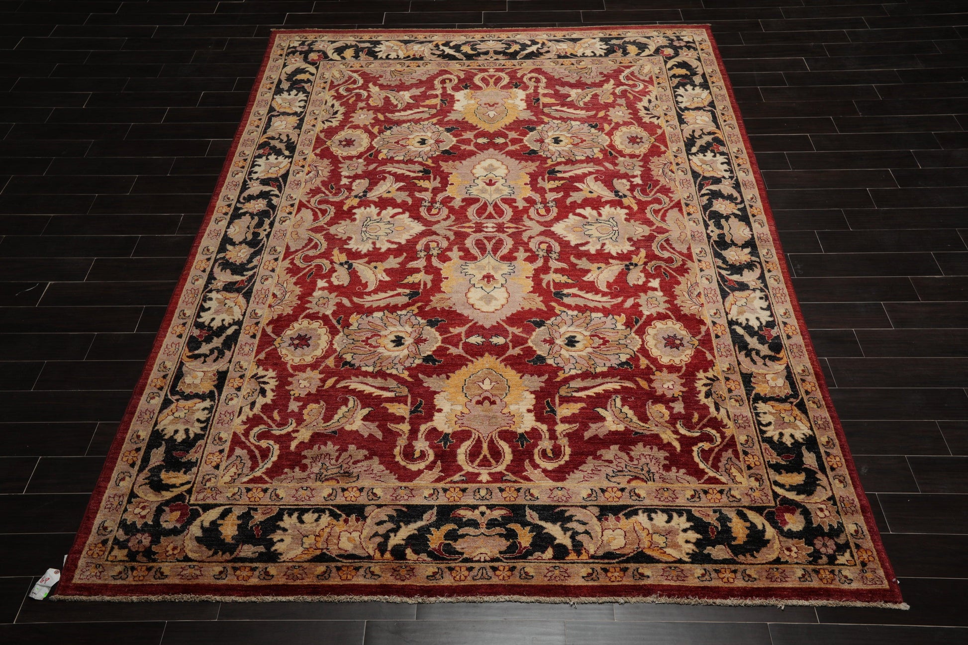 8'6" x 11'7" Hand Knotted Peshawar Stone wash Vegetable dyes 100% Wool Area Rug Rusty Red-1