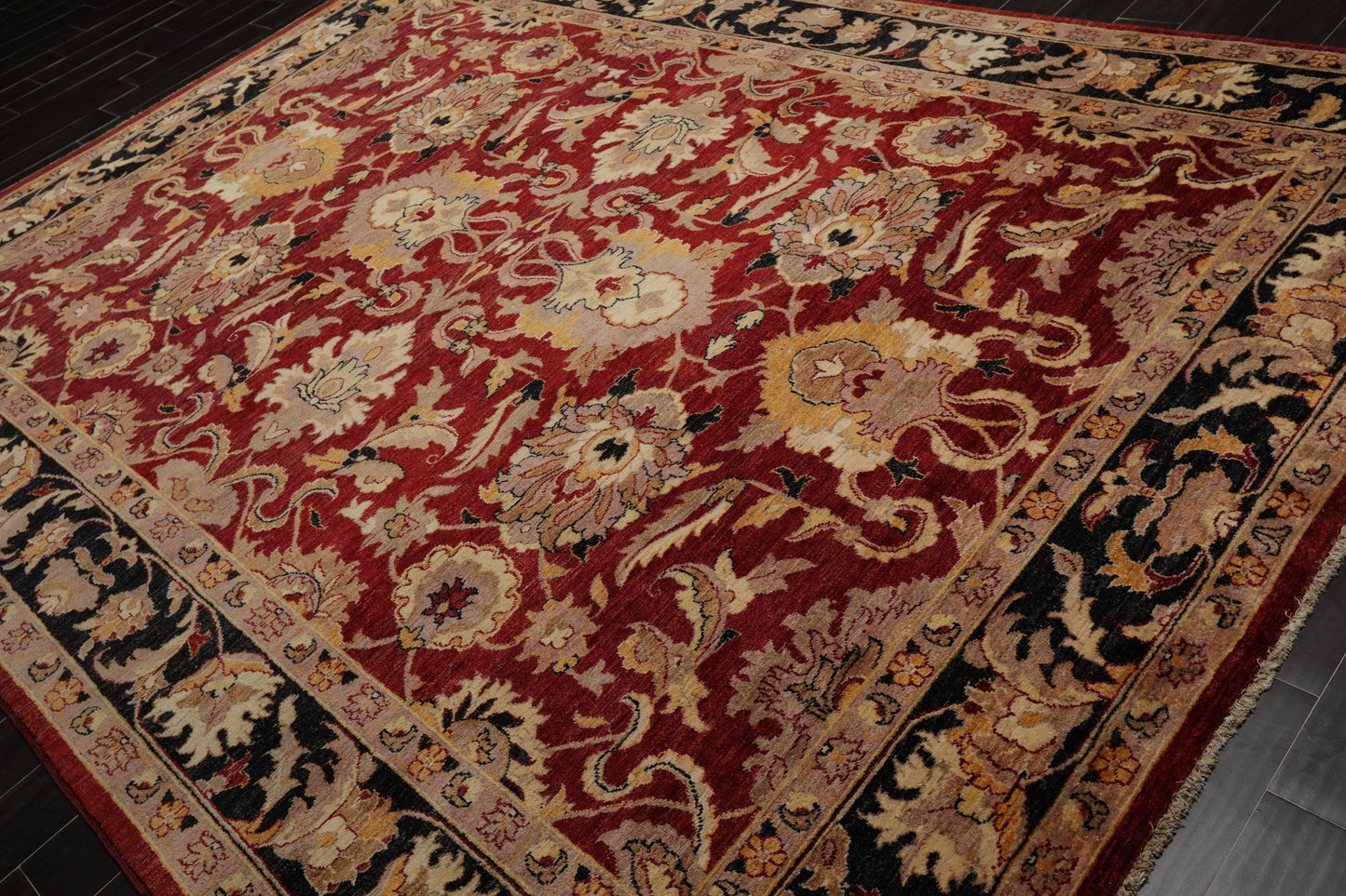 8'6" x 11'7" Hand Knotted Peshawar Stone wash Vegetable dyes 100% Wool Area Rug Rusty Red-2