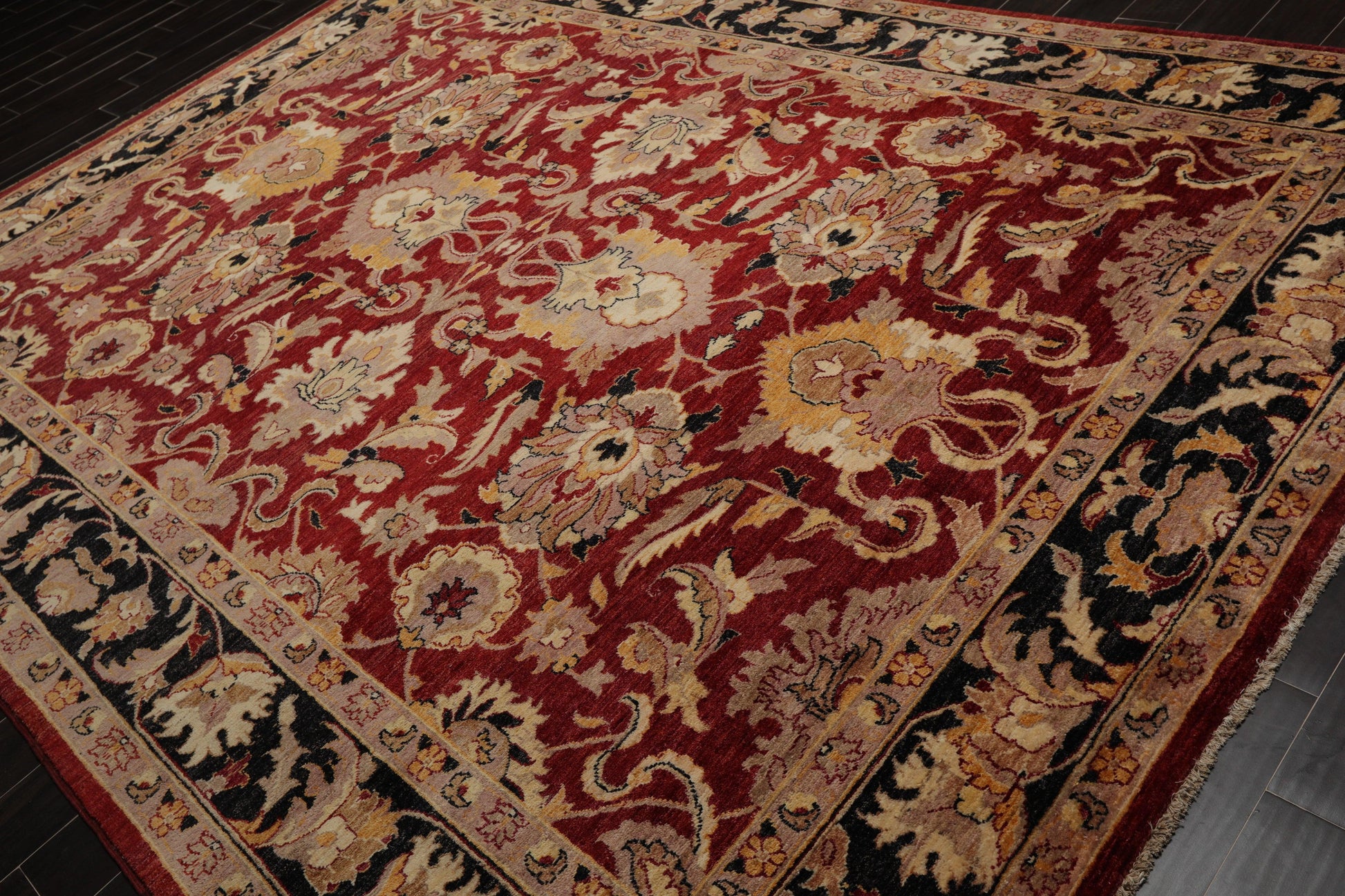 8'6" x 11'7" Hand Knotted Peshawar Stone wash Vegetable dyes 100% Wool Area Rug Rusty Red-2