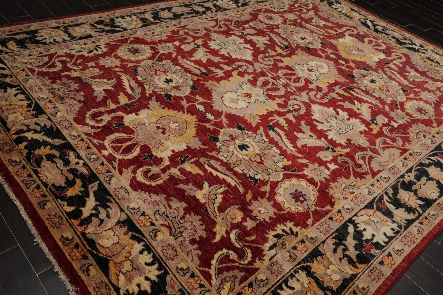 8'6" x 11'7" Hand Knotted Peshawar Stone wash Vegetable dyes 100% Wool Area Rug Rusty Red-3