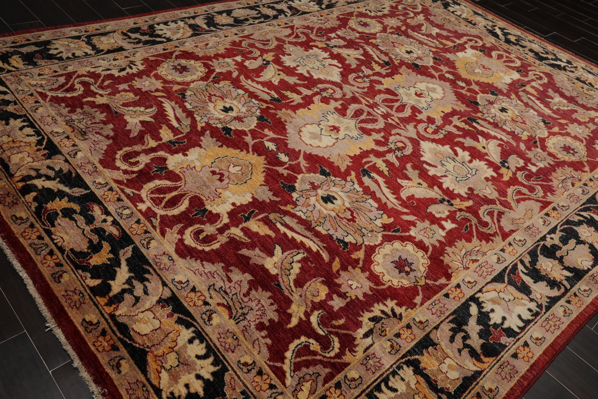 8'6" x 11'7" Hand Knotted Peshawar Stone wash Vegetable dyes 100% Wool Area Rug Rusty Red-3