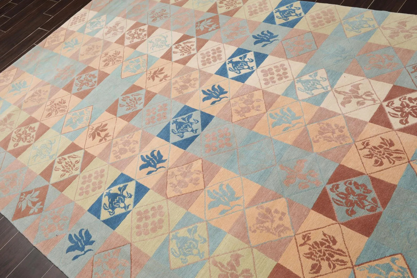 6' x 9' Hand Knotted Tibetan 100% Wool Patterned Modern Oriental Area Rug Blue-2