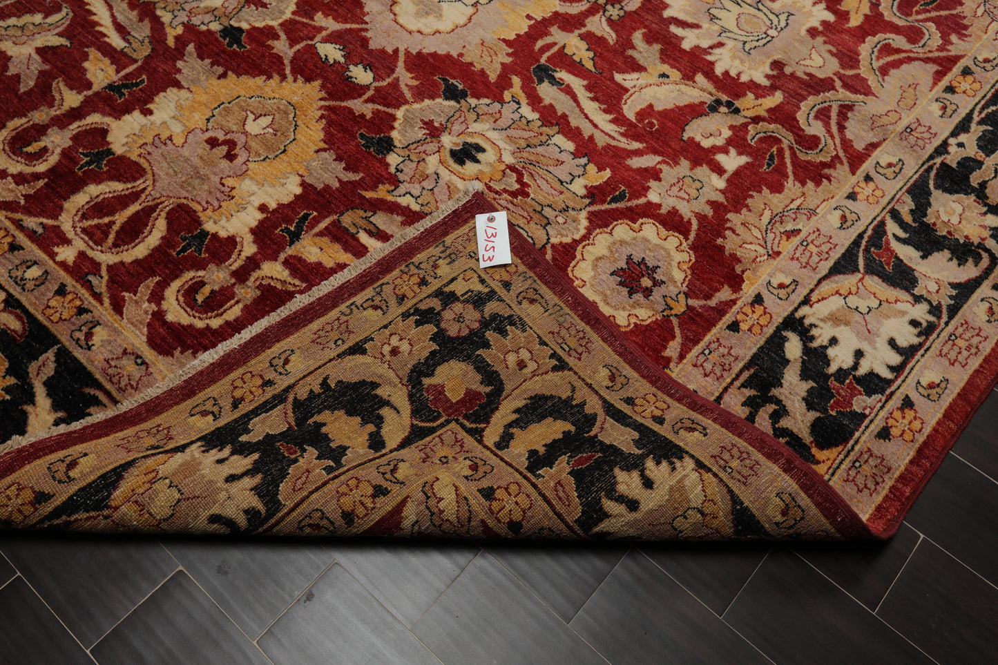 8'6" x 11'7" Hand Knotted Peshawar Stone wash Vegetable dyes 100% Wool Area Rug Rusty Red-4