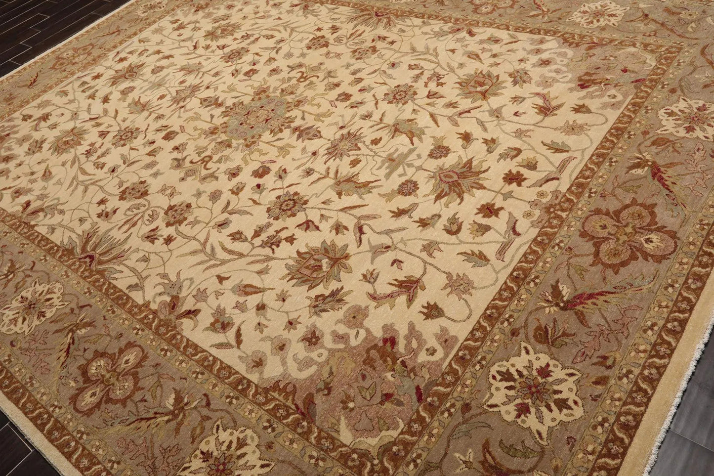 9'2'' x 11'11'' Hand Knotted Wool Peshawar Traditional Oriental Area Rug Beige-2