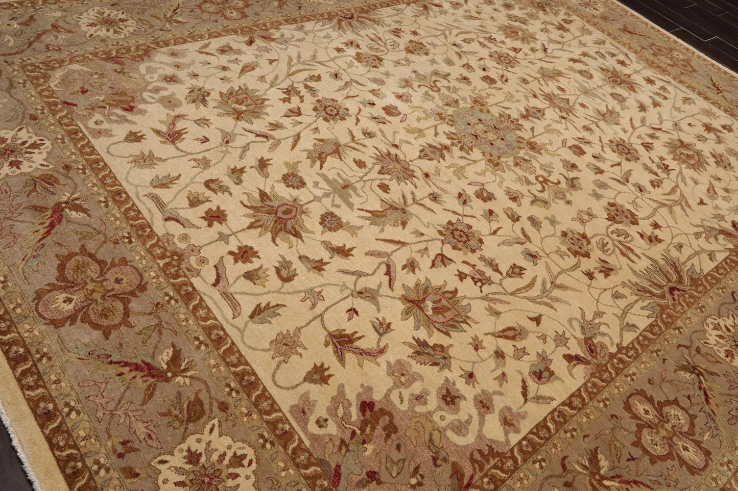 9'2'' x 11'11'' Hand Knotted Wool Peshawar Traditional Oriental Area Rug Beige-3