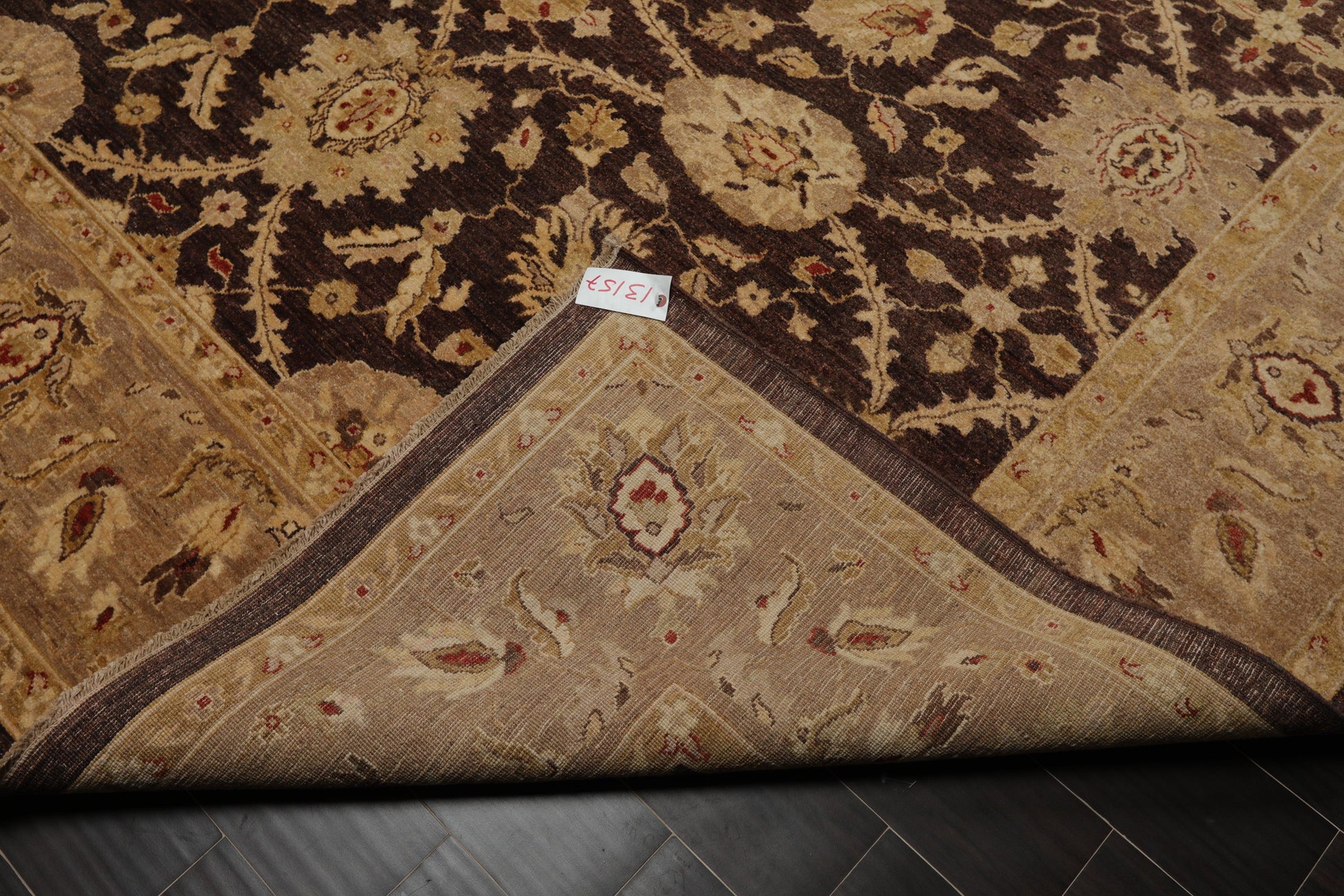 8'9" x 11'6" Hand Knotted 100% Wool Stone Wash Peshawar Oriental Area Rug Brown-4