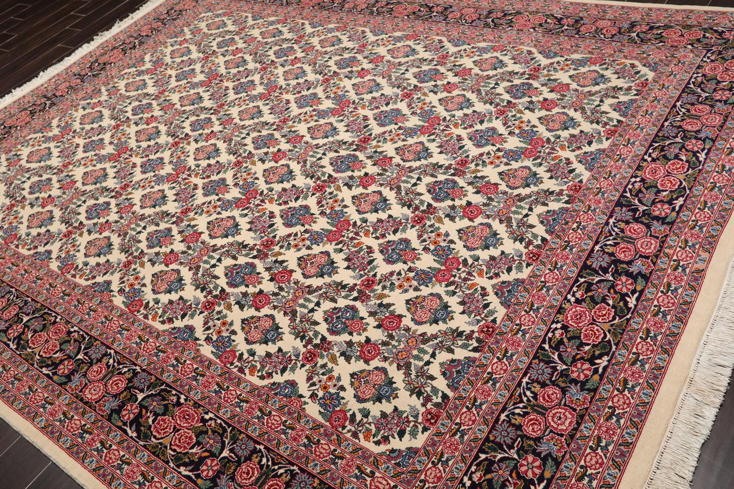 8'2" x 10'7" Hand Knotted Wool PakPersian 16/18 300 KPSI Oriental Area Rug Ivory-2