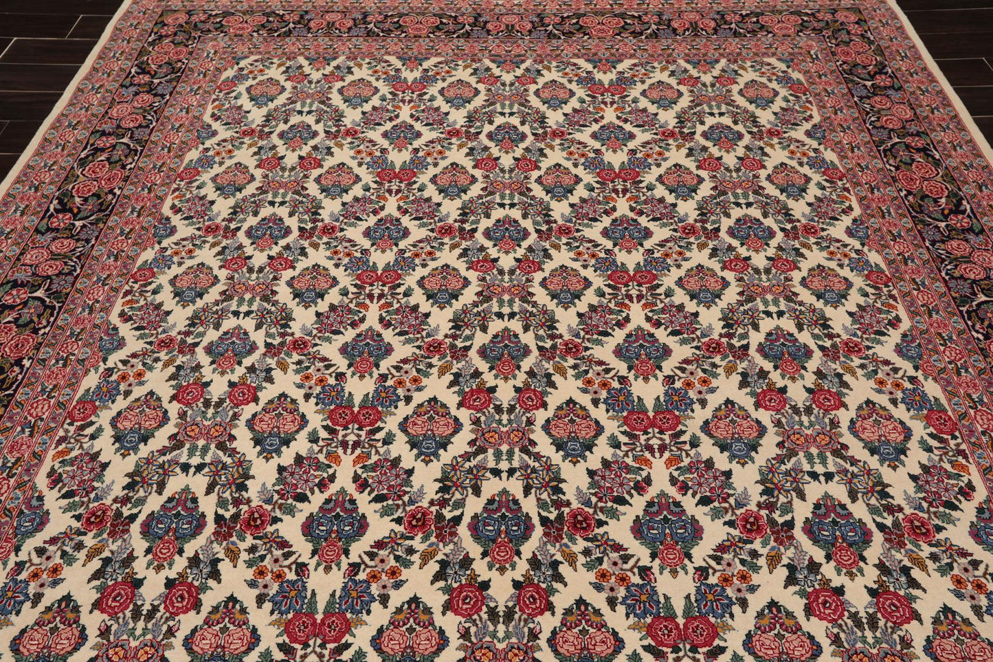 8'2" x 10'7" Hand Knotted Wool PakPersian 16/18 300 KPSI Oriental Area Rug Ivory-3